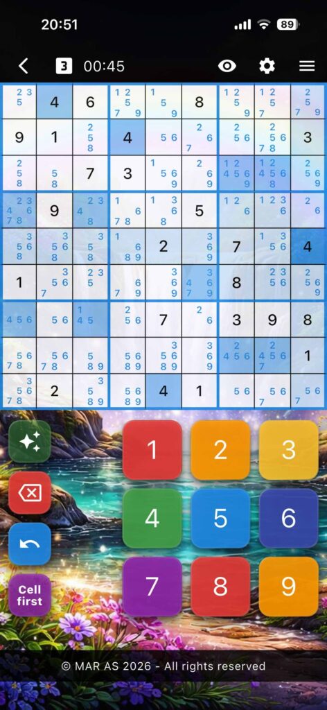 Highlight row/col/sub-grid and Matching digits/notes